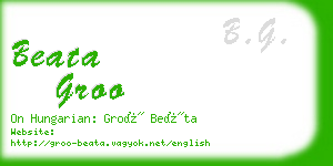 beata groo business card